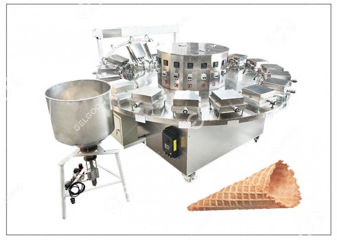 機械を作るアイスクリーム・コーンのビスケット