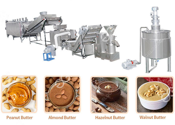 中国 河南GELGOOGの産業木の実のバターの粉砕機、高いオートメーションのピーナッツ バター処理機械 サプライヤー